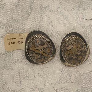 925 Sterling Silver and Jasper Earrings NWT